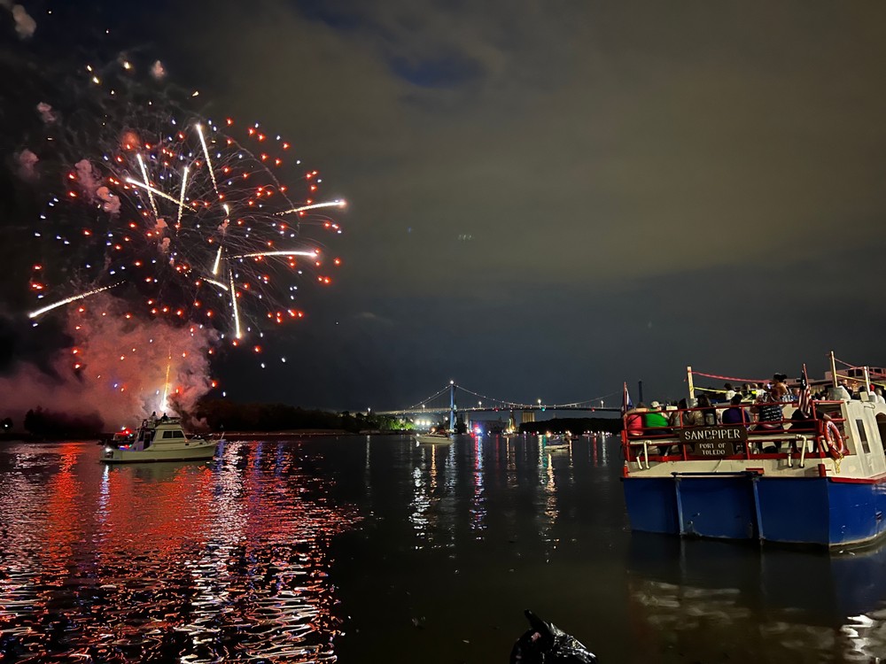 fireworks on the Maumee River