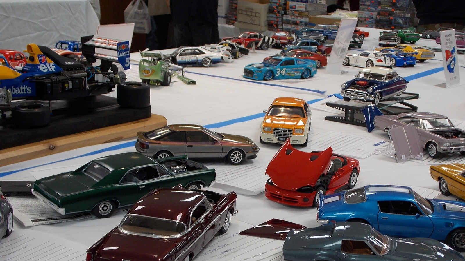 model cars on display