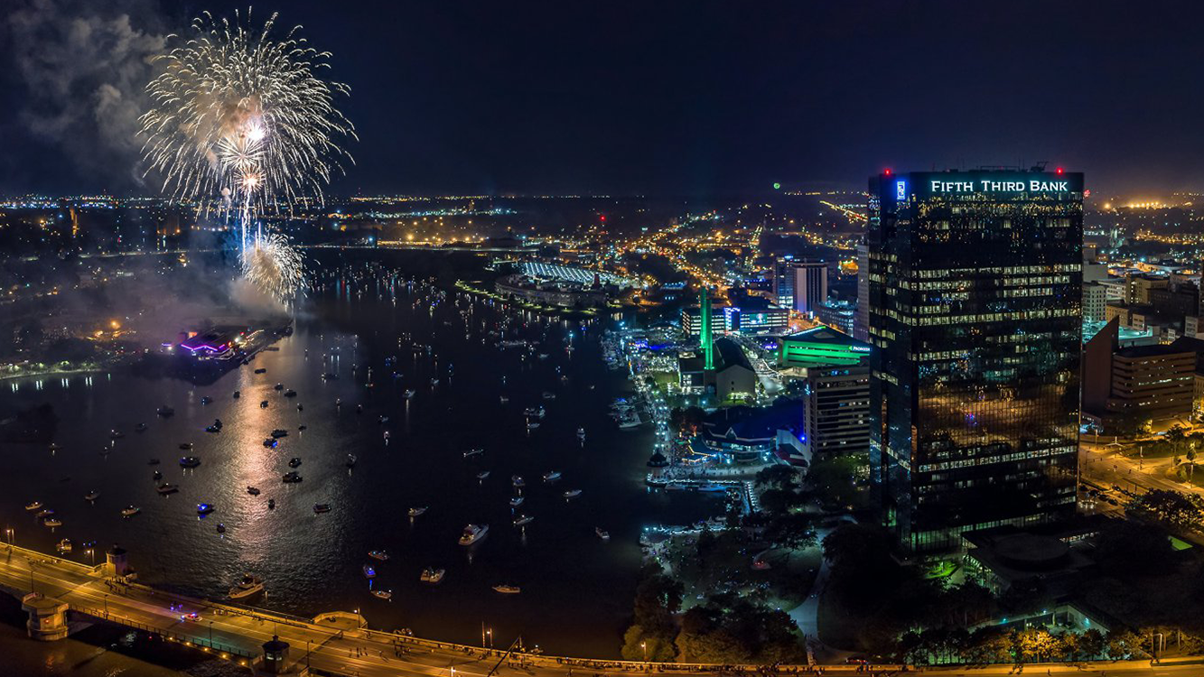 4th of july fireworks downtown toledo