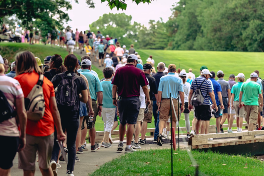 Crowd walking at Dana Open golf tournament