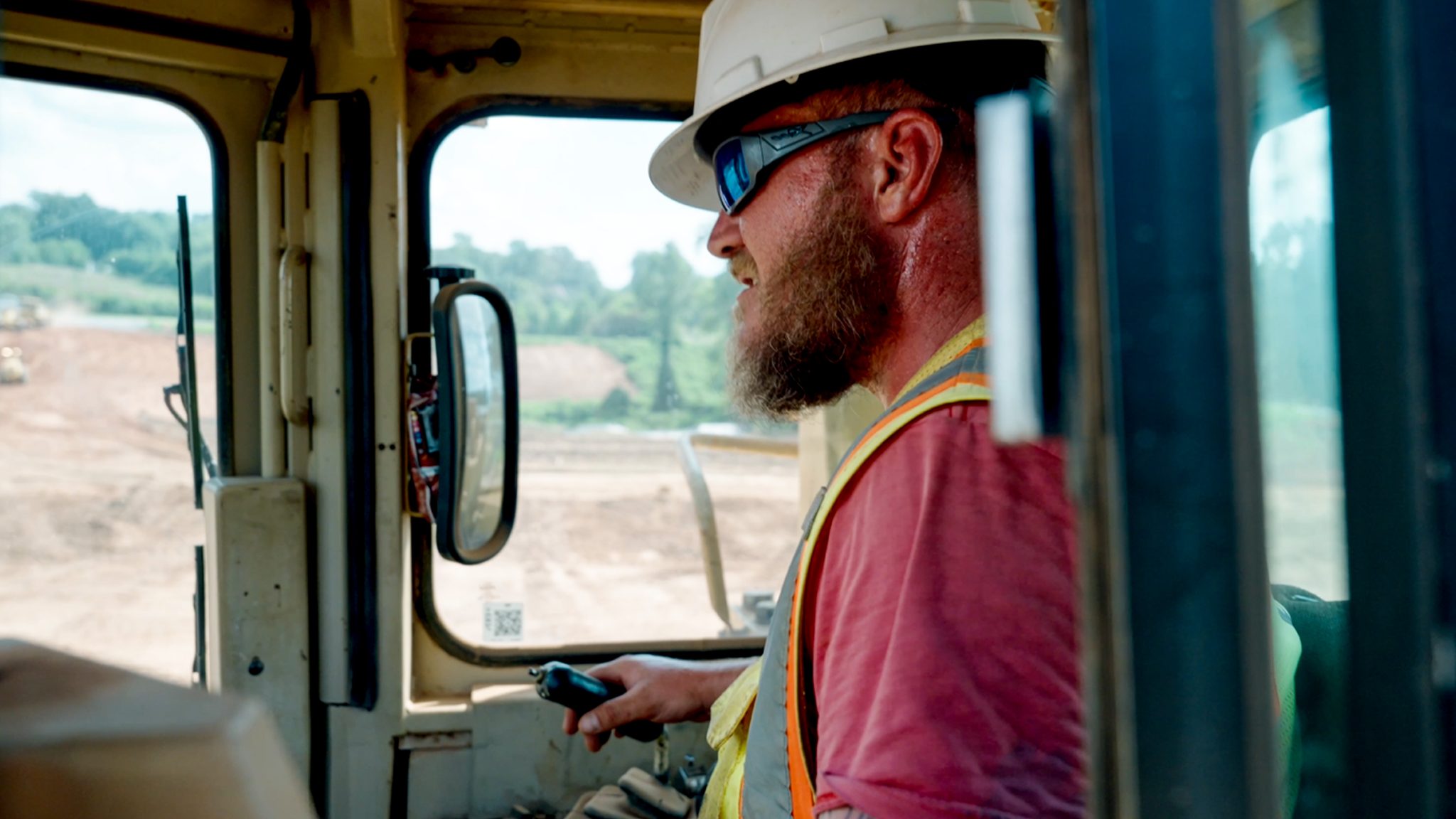 E.S. Wagner equipment operator at the controls in the cab